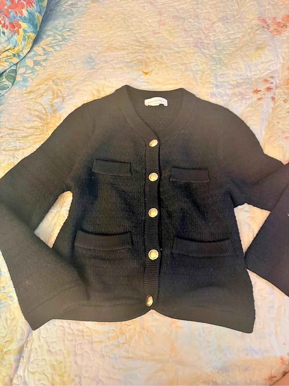 Free Assembly Black Cardigan Size Medium Like New